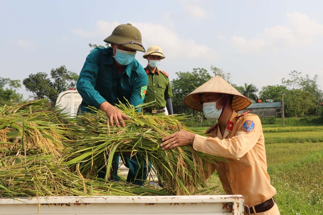 Police officers help people in quarantine areas harvest crops Police officers help people in quarantine areas harvest crops