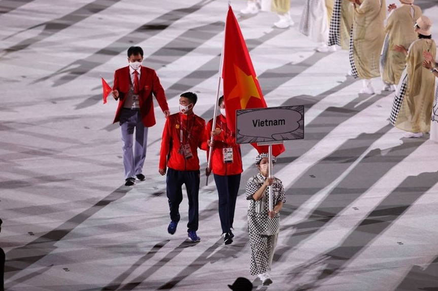 In Photo: Vietnamese Delegation Marches At Tokyo Olympics Opening Ceremony In Photo: Vietnamese Delegation Marches At Tokyo Olympics Opening Ceremony