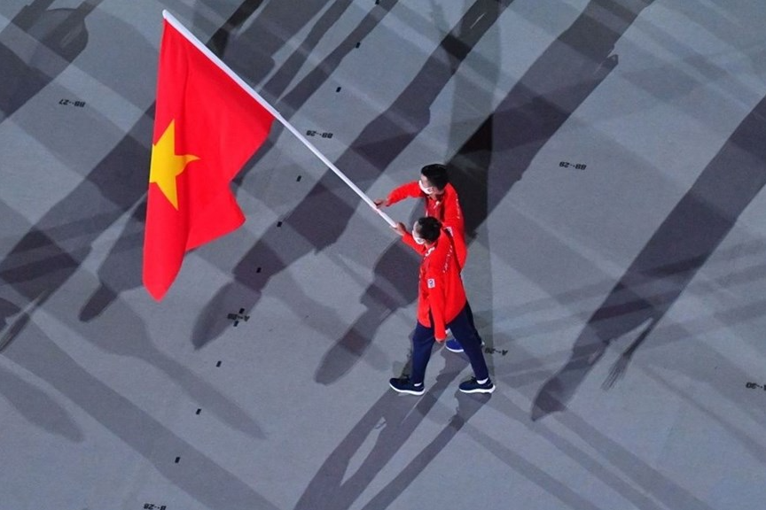 In Photo: Vietnamese Delegation Marches At Tokyo Olympics Opening Ceremony In Photo: Vietnamese Delegation Marches At Tokyo Olympics Opening Ceremony