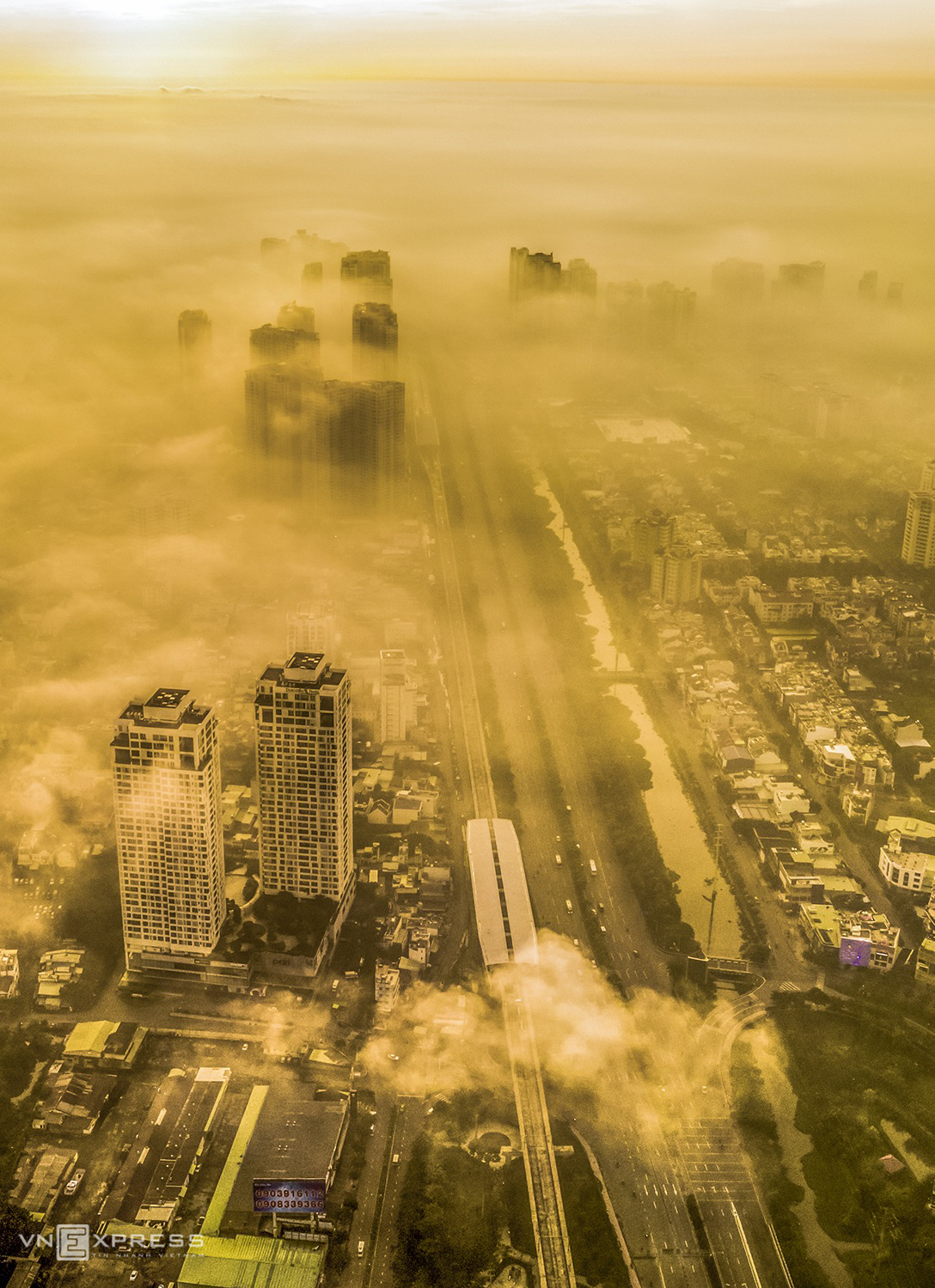 Saigon dreamy in the clouds and fog Saigon dreamy in the clouds and fog