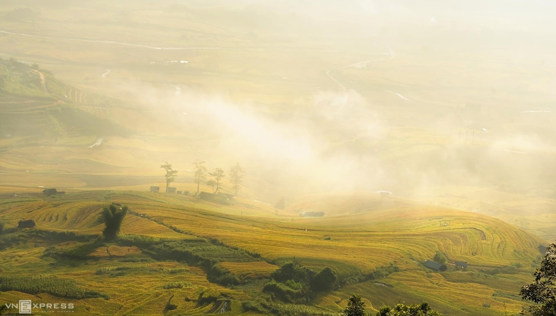 Mountainous harvest in the golden light of autumn Mountainous harvest in the golden light of autumn