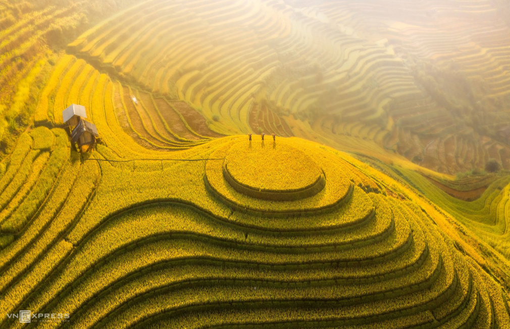 Mountainous harvest in the golden light of autumn Mountainous harvest in the golden light of autumn