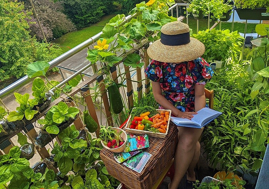 Vietnamese Woman Living France Turns Balcony Into Garden Vietnamese Woman Living France Turns Balcony Into Garden