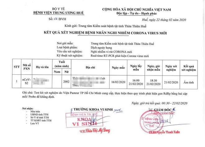 Nữ sinh lớp 12 tử vong ở Huế âm tính với virus corona nu sinh lop 12 tu vong o hue am tinh voi virus corona