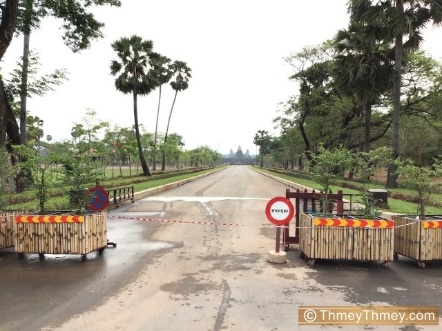 ភាពស្ងប់ស្ងាត់នៅអង្គរវត្ត ក្រោយការផ្អាកតំបន់ទេសចរណ៍និងបិទការធ្វើដំណើរឆ្លងខេត្ត