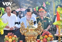 ពិធីគោរពវិញ្ញាណក្ខ័ន្ធ និងបញ្ចុះអដ្ឋិធាតុយុទ្ធជនពលីវៀតណាមចំនួន ២០ អដ្ឋិធាតុ ដែលពលីជីវិតនៅកម្ពុជា