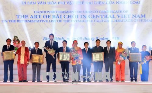 UNESCO ຮັບຮູ້ “ສິລະປະຂັບບ່າຍຈ່ອຍ ພາກກາງ ຫວຽດນາມ” ແມ່ນມໍລະດົກວັດທະນະທຳນາມມະທໍາຕາງໜ້າຂອງມວນມະນຸດ