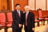 ນາຍົກລັດຖະມົນຕີ ແຫ່ງ ສປປ ລາວ ພົບປະກັບ ເລຂາທິການໃຫຍ່, ປະທານປະເທດ ແຫ່ງ ສສ ຫວຽດນາມ