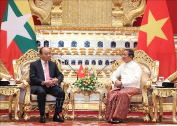 នាយករដ្ឋមន្រ្តី លោក Nguyen Xuan Phuc អញ្ជើញទទួលជួបសវនាការជាមួយប្រធានាធិបតីមីយ៉ាន់ម៉ា