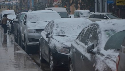 Установлены знаки дорожного движения, предупреждающие об опасностях при снегопаде
