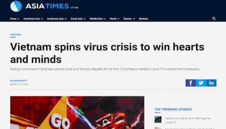 Эпидемия COVID-19: «Asia Times» дал высокую оценку Вьетнаму за быстрое и прозрачное действие
