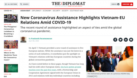 The Diplomat: Вьетнам готов помочь другим странам справиться с коронавирусной эпидемиями