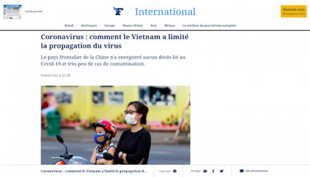 Французская газета «Le Figaro»: Вьетнам является примером в борьбе с пандемией COVID-19 для западных стран