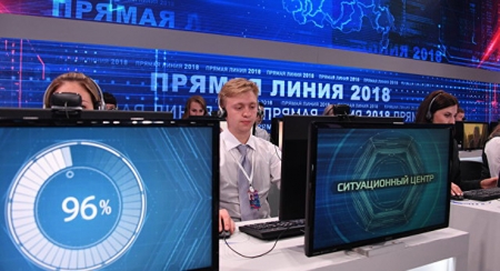 На «прямую линию» с Путиным поступило более 1,7 миллиона вопросов