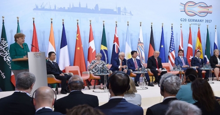 Лидеры стран G20 согласовали итоговое коммюнике по итогам саммита в Гамбурге