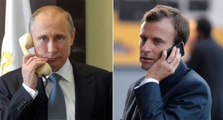 Путин и Макрон обсудили по телефону ситуацию на Украине