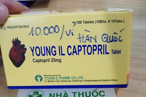 Bộ Y tế thu hồi thuốc trị tăng huyết áp, suy tim Young II Captopril Tablet bo y te thu hoi thuoc tri tang huyet ap suy tim young ii captopril tablet