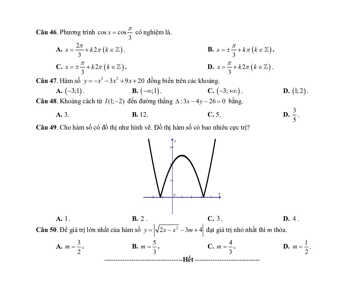 Đề thi thử THPT quốc gia 2019 môn Toán có đáp án Sở GD&ĐT Bạc Liêu de thi thu thpt quoc gia 2019 mon toan co dap an so gddt bac lieu