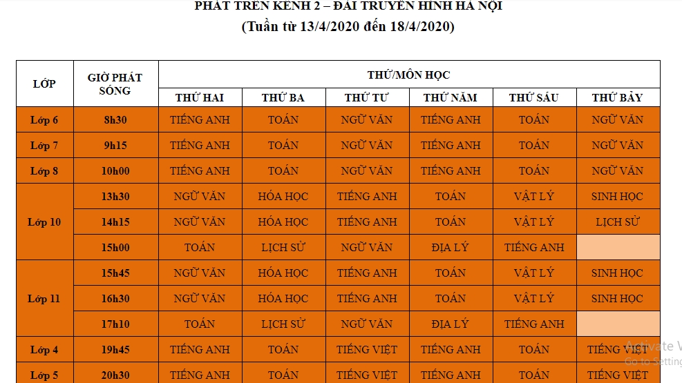 ha noi lich phat song hoc tren truyen hinh tu ngay 20 254