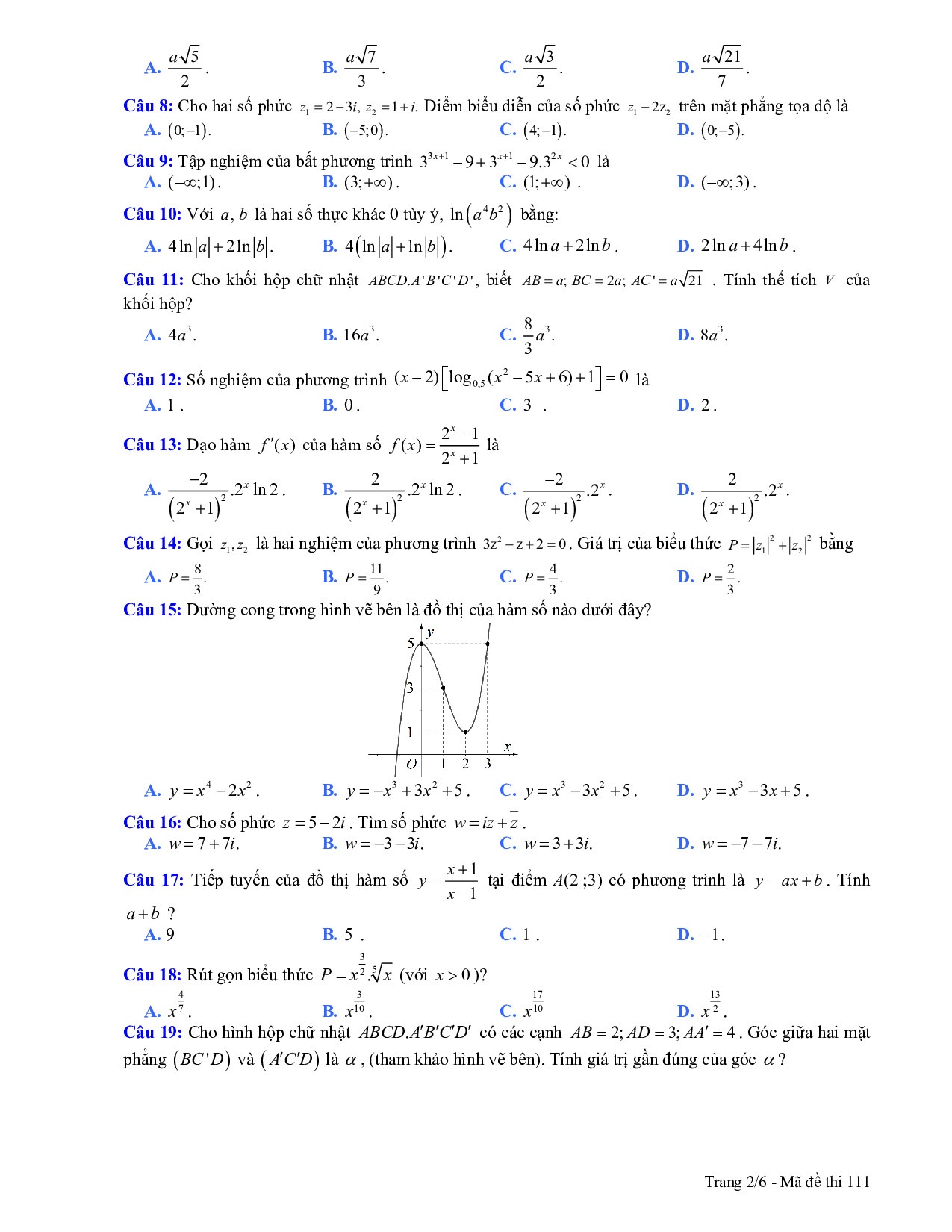 Đề thi thử THPT quốc gia 2019 môn Toán lần 4 THPT chuyên Bắc Giang de thi thu thpt quoc gia 2019 mon toan lan 4 thpt chuyen bac giang