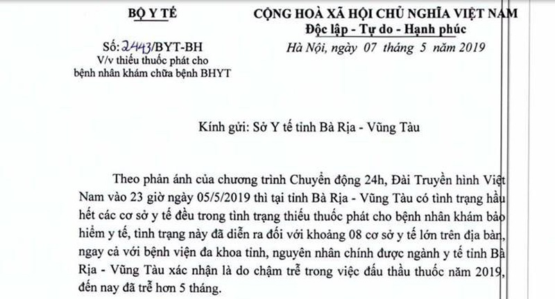 Thiếu thuốc phát cho bệnh nhân bảo hiểm y tế, Bộ Y tế lên tiếng thieu thuoc phat cho benh nhan bao hiem y te bo y te len tieng