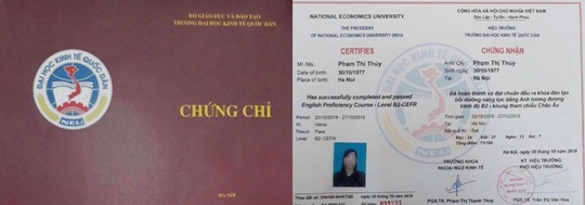 ĐH Kinh tế Quốc dân cấp chứng chỉ ngoại ngữ trái phép? dh kinh te quoc dan cap chung chi ngoai ngu trai phep