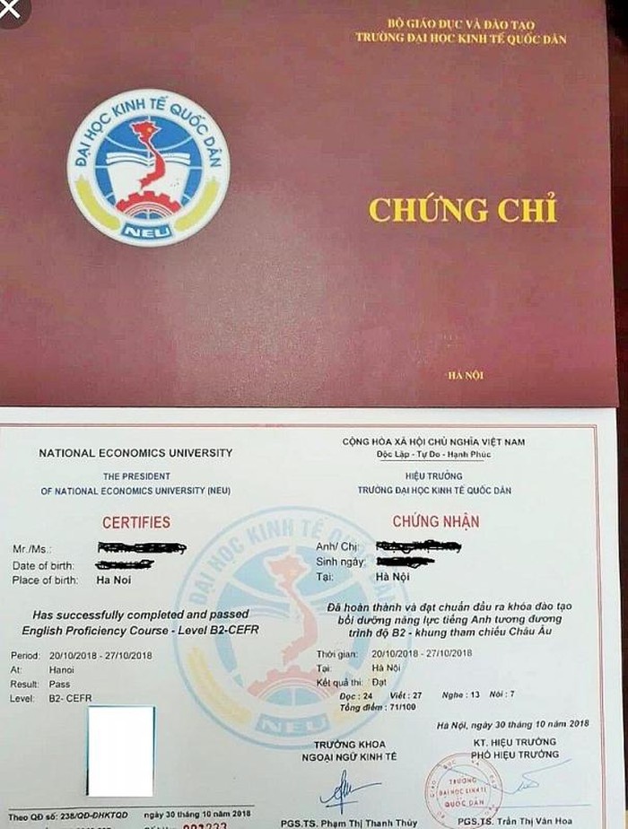 Bộ GD&ĐT thanh tra vụ trường ĐH Kinh tế Quốc dân cấp chứng chỉ ngoại ngữ bo giao duc dang thanh tra vu truong dh kinh te quoc dan cap chung chi ngoai ngu