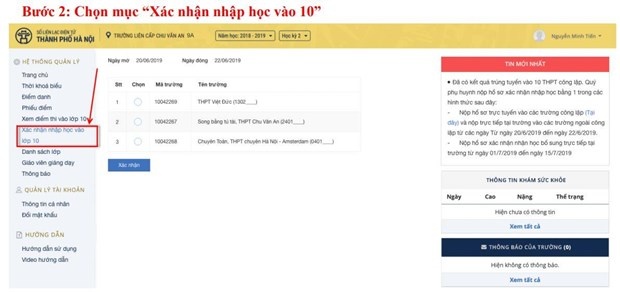 Cách đăng ký thủ tục nhập học vào lớp 10 tại Hà Nội ha noi cach dang ky thu tuc nhap hoc vao lop 10