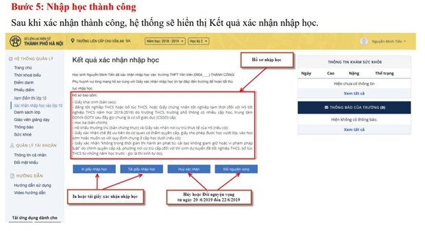 Cách đăng ký thủ tục nhập học vào lớp 10 tại Hà Nội ha noi cach dang ky thu tuc nhap hoc vao lop 10