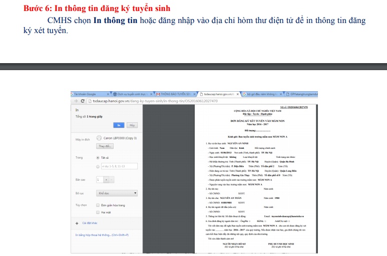 Hướng dẫn đăng ký tuyển sinh trực tuyến vào mầm non, lớp 1 và lớp 6 huong dan dang ky tuyen sinh truc tuyen vao mam non lop 1 va lop 6
