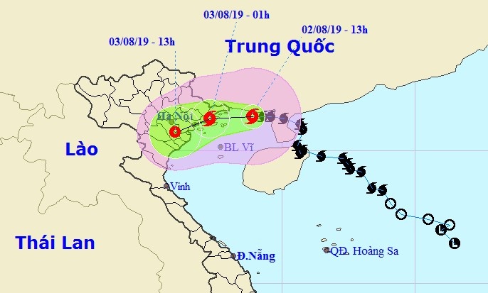 Dự báo thời tiết hôm nay 3/8: Bão số 3 gây mưa rất to ở Bắc Bộ du bao thoi tiet ngay mai 38 bao so 3 gay mua rat to o bac bo