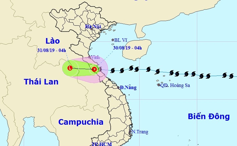 Bão số 4 suy yếu thành áp thấp nhiệt đới bao so 4 suy yeu thanh ap thap nhiet doi