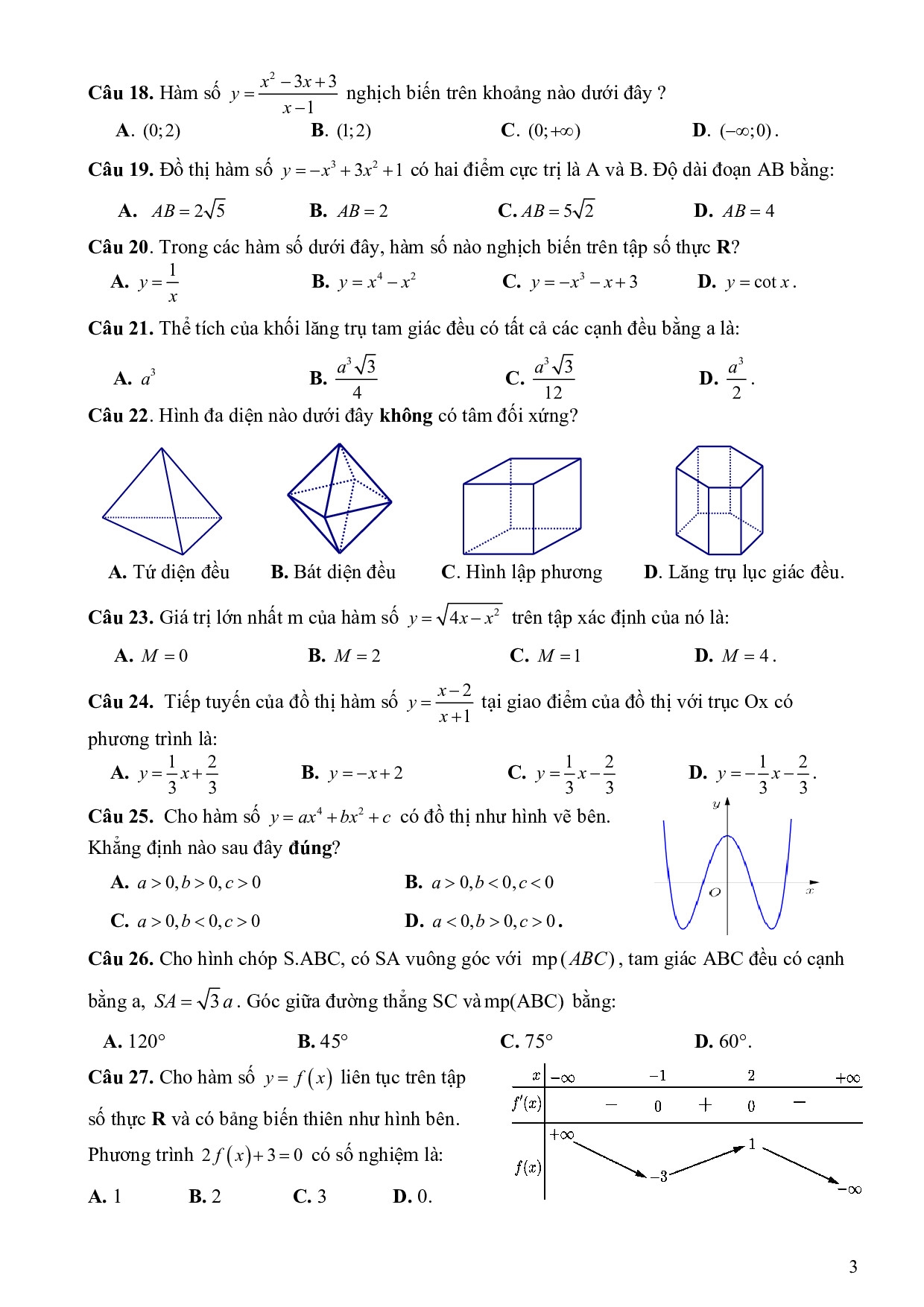 Đề thi giữa kỳ 1 môn Toán lớp 12 THCS&THPT Nguyễn Tất Thành 2019-2020 de thi giua ky 1 mon toan lop 12 thcsthpt nguyen tat thanh 2019 2020