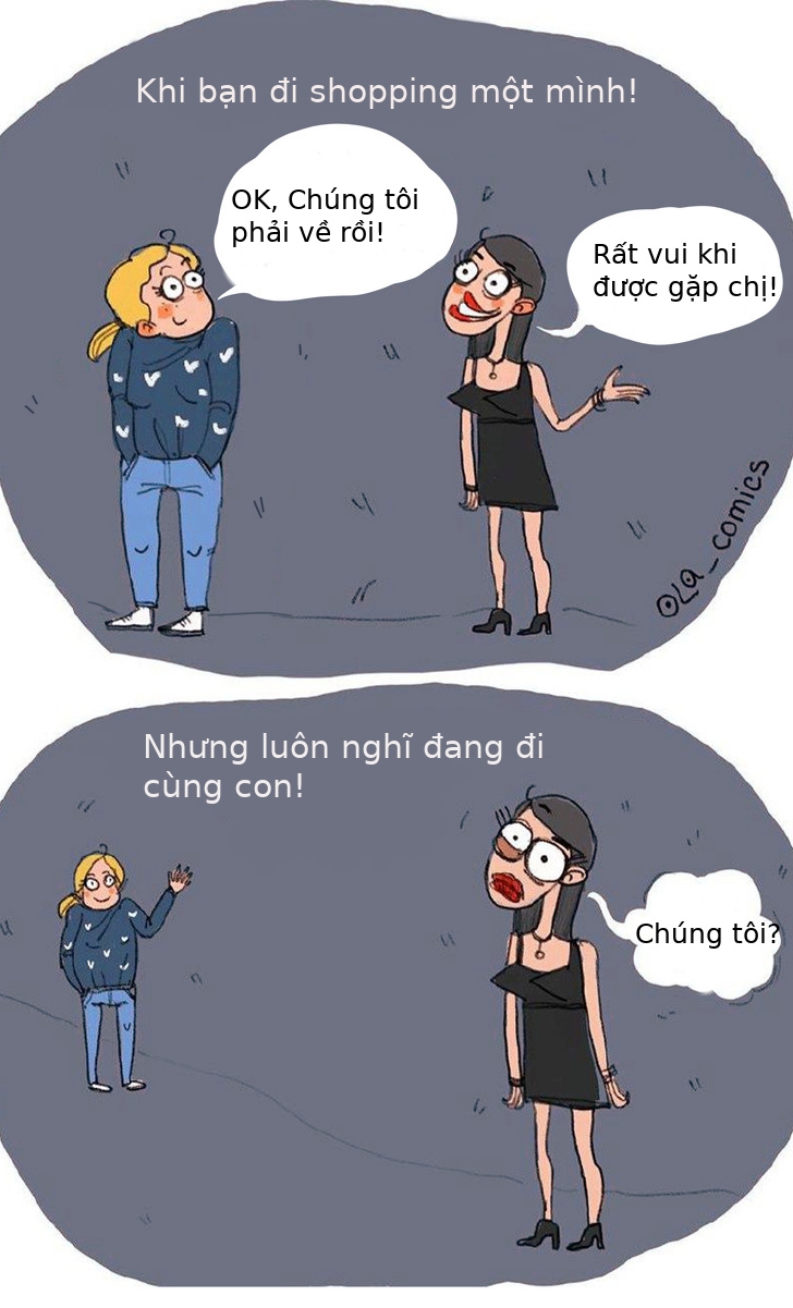 Bộ tranh hài hước nhưng chân thực về cuộc sống khi có con nhỏ bo tranh cuc di dom ve cuoc song nhung ba me nuoi con nho