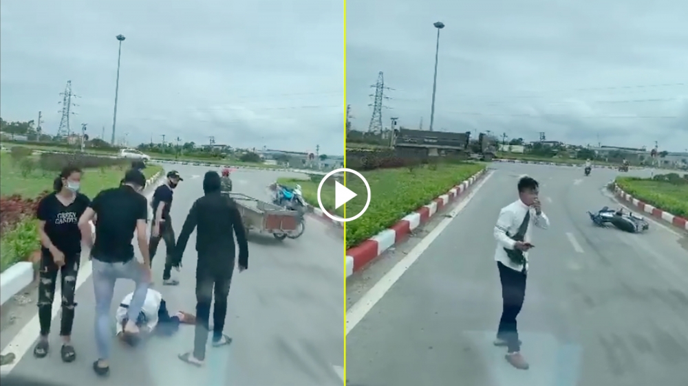 Tài xế nhanh trí hòa giải nhóm thanh niên hăng máu đánh người Tài xế nhanh trí hòa giải nhóm thanh niên hăng máu đánh người