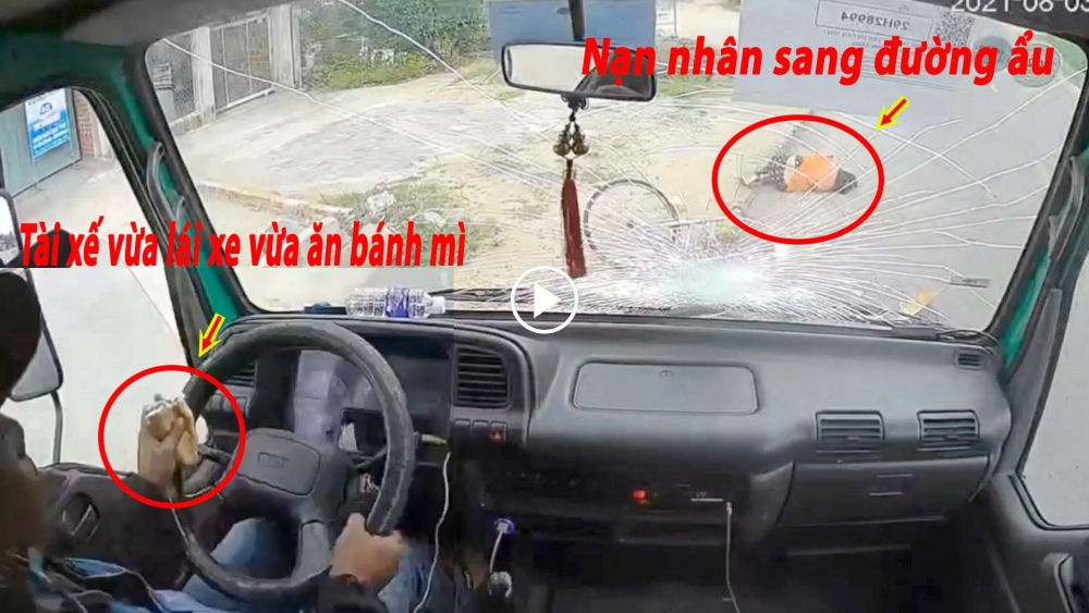 Tài xế thiếu tập trung, tông trúng người phụ nữ đi xe đạp Tài xế thiếu tập trung, tông trúng người phụ nữ đi xe đạp
