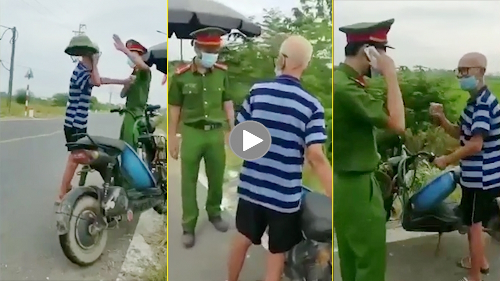 Cụ ông 90 tuổi đánh công an vì bị nhắc nhở đeo khẩu trang khi ra đường Cụ ông 90 tuổi đánh công an vì bị nhắc nhở đeo khẩu trang khi ra đường