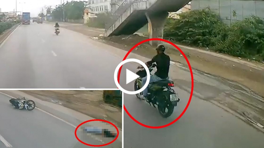 Nam thanh niên đi Exciter nằm bất động sau cú tông trực diện vào đuôi xe Ben Nam thanh niên đi Exciter nằm bất động sau cú tông trực diện vào đuôi xe Ben