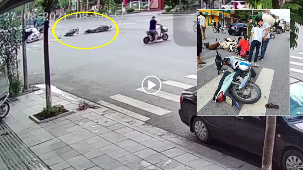 Phóng như 'bay' vượt đèn đỏ, nam thanh niên gây họa cho người phụ nữ đi xe máy Phóng như 'bay' vượt đèn đỏ, nam thanh niên gây họa cho người phụ nữ đi xe máy