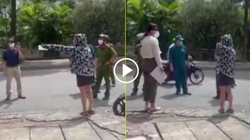 Không đeo khẩu trang khi ra đường, cô gái cãi Không đeo khẩu trang khi ra đường, cô gái cãi