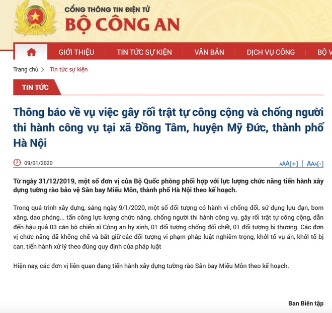 bo cong an 3 canh sat hy sinh trong vu gay roi trat tu o dong tam