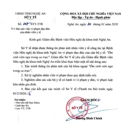 Nam bác sĩ bị tố ôm nữ sinh thực tập ngủ trong ca trực nam bac si bi to om nu sinh thuc tap ngu trong ca truc