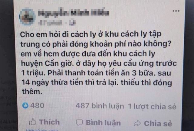 Lên Facebook bịa chuyện bị thu tiền ăn trong khu cách ly Covid-19, nam thanh niên bị nhắc nhở len facebook bia chuyen bi thu tien an trong khu cach ly covid 19 nam thanh nien bi nhac nho