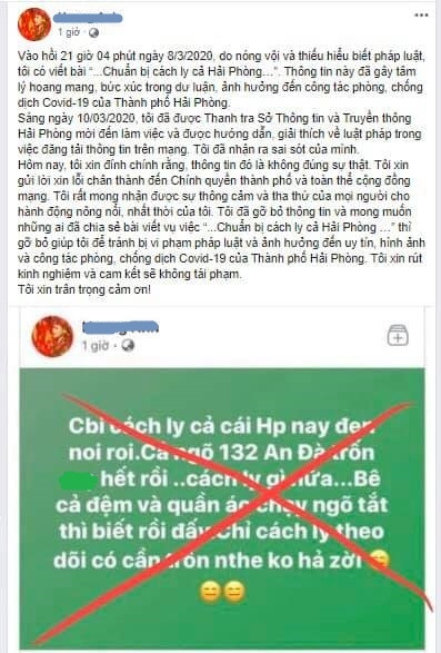 dang tin chuan bi cach ly ca hai phong tai khoan facebook co dong bi xu phat 10 trieu dong
