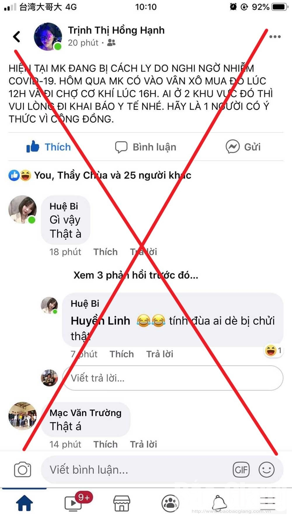 Tung tin bị nghi nhiễm Covid-19 trêu đùa ngày Cá tháng Tư, cô gái trẻ bị phạt 15 triệu đồng tung tin bi nghi nhiem covid 19 treu dua ngay ca thang tu co gai tre bi phat 15 trieu dong