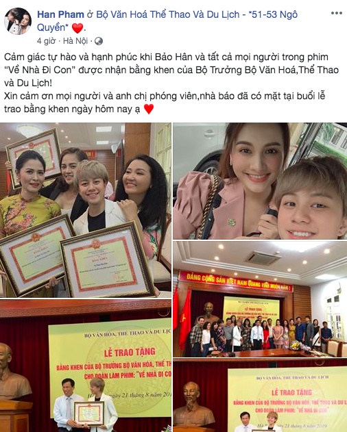 Ê kíp phim "Về nhà đi con" nhận bằng khen của Bộ Văn hóa e kip phim ve nha di con nhan bang khen cua bo van hoa