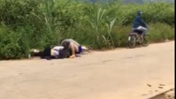 clip giay phut 2 nu sinh bi dien giat tu vong do xe tai lam dut day cap