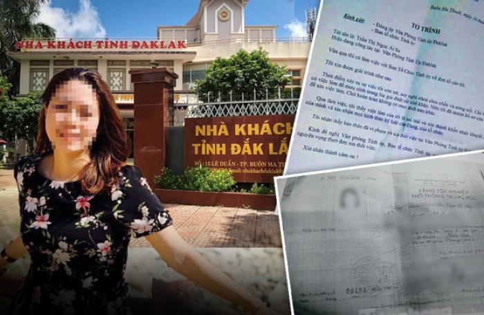 Vụ nữ trưởng phòng ở Đắk Lắk: Bất ngờ danh phận "3 trong 1" nu truong phong muon bang cap 3 cua chi gai bat ngo voi danh phan thuc su