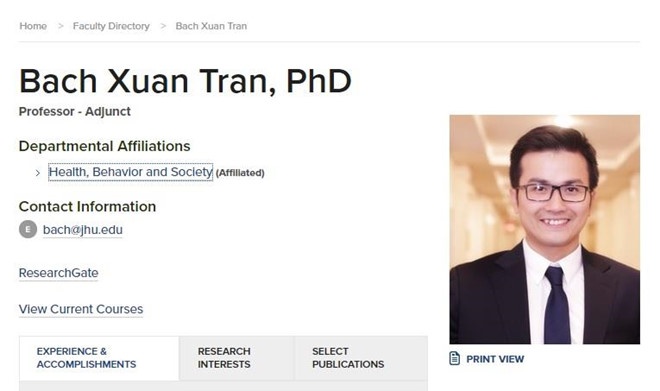 PGS trẻ nhất Việt Nam được phong giáo sư tại Mỹ nguoi viet dau tien duoc phong giao su tai dai hoc johns hopkins my