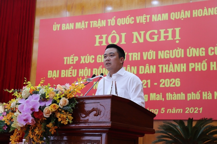 Cử tri quận Hoàng Mai nhất trí cao với chương trình hành động của các ứng cử viên đại biểu HĐND TP Hà Nội nhiệm kỳ 2021-2026 Cử tri quận Hoàng Mai nhất trí cao với chương trình hành động của các ứng cử viên đại biểu HĐND TP Hà Nội nhiệm kỳ 2021-2026